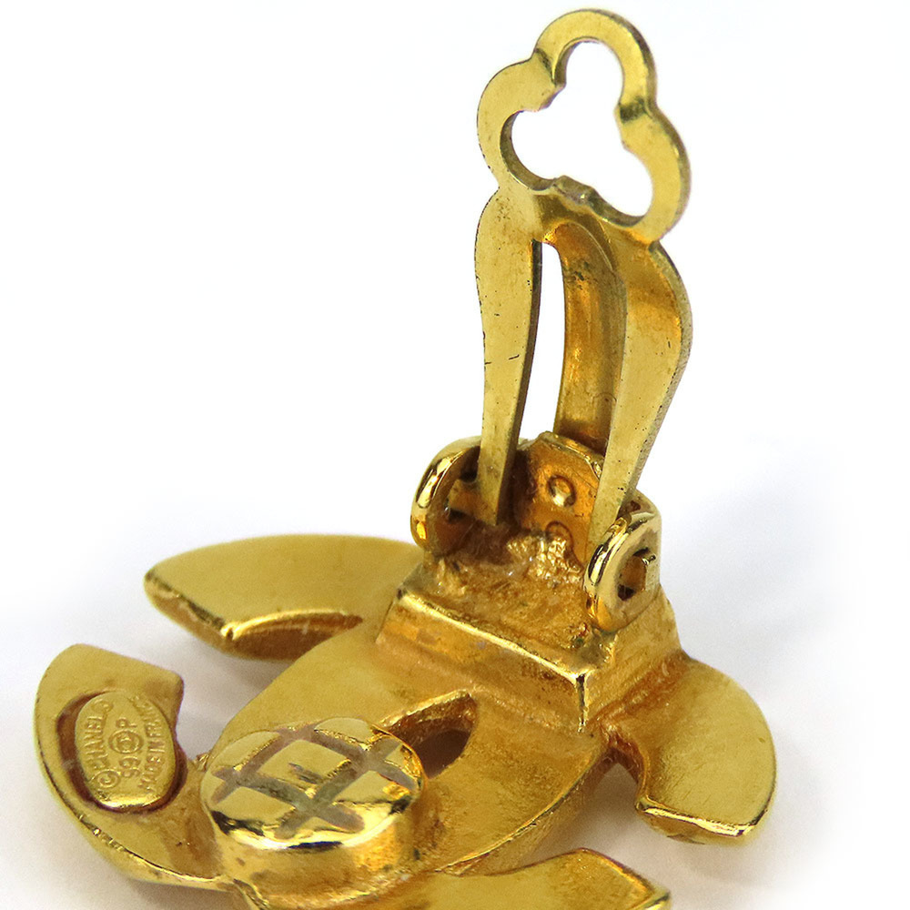 CHANEL Authentic Gold Logo Earrings - Picture 3 of 11